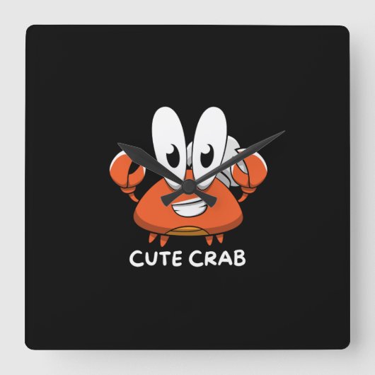 De Crabtastic Cutie. Vierkante Klok (Voorkant)