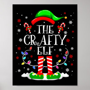 De Crafty Elf Grappige Kerst Elf Bijpassende Famil Poster