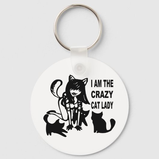 De Crazy Cat Lady Sleutelhanger (Voorkant)