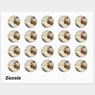 De creatie van Adam door Michelangelo Ronde Sticker