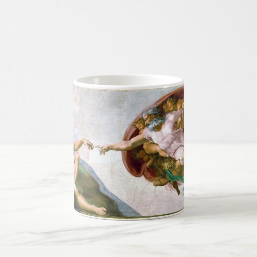 De creatie van Adam, Michelangelo, 1508-1512 Koffiemok (Center)