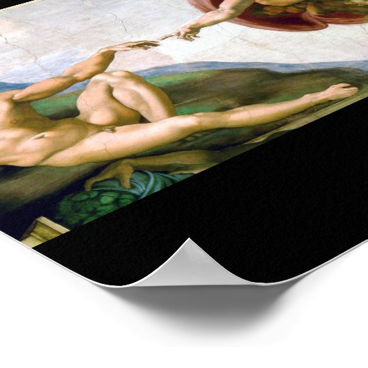 De creatie van Adam, Michelangelo Poster (Hoek)