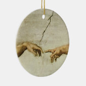 De creatie van Adam sluit detail op Keramisch Ornament (Rechts)