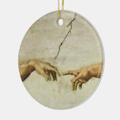 De creatie van Adam sluit detail op Keramisch Ornament (Links)