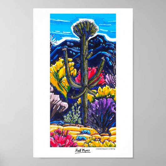 De Crested Saguaro in het Poster van het voorjaar (Voorkant)