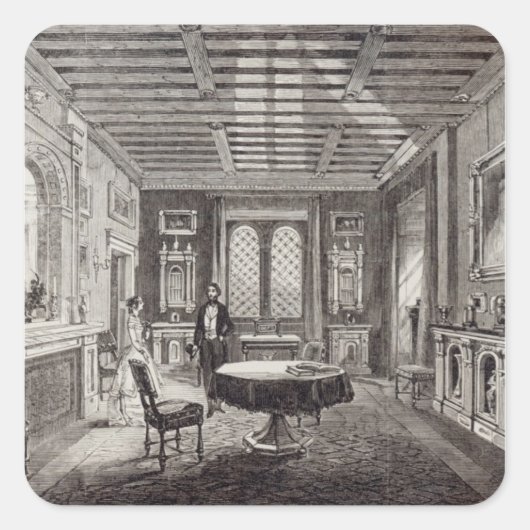 De Crimson Drawing Room, Lansdown Tower Vierkante Sticker (Voorkant)