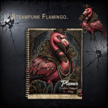 De Crimson Gearmaster – Steampunk Flamingo.