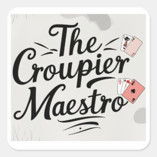 De Croupier Meester Vierkante Sticker