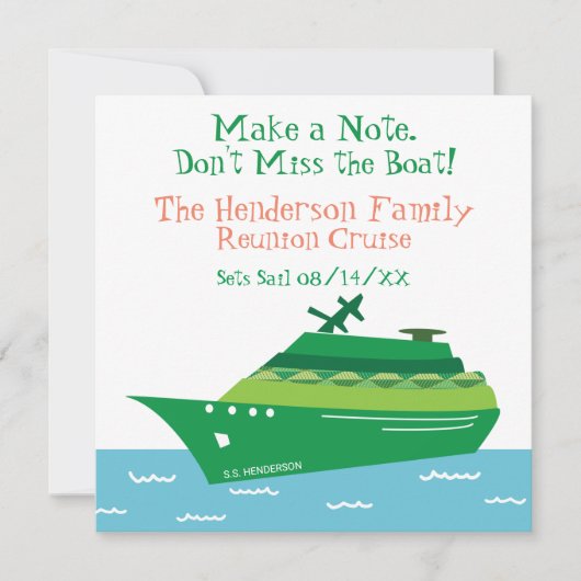 De Cruise van de Reunion sparen de Datum (Voorkant)