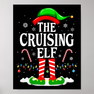 De Cruising Elf Xmas Funny Matching Family Cruise Poster