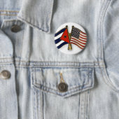 De Cubaanse vlag en de Amerikaanse vlag Ronde Button 5,7 Cm (In situ)