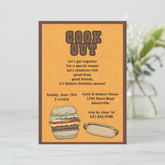 De cuisinier invitation (Debout devant)