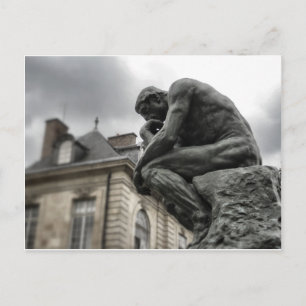 De culptuur van Thinker Rodin Paris Briefkaart