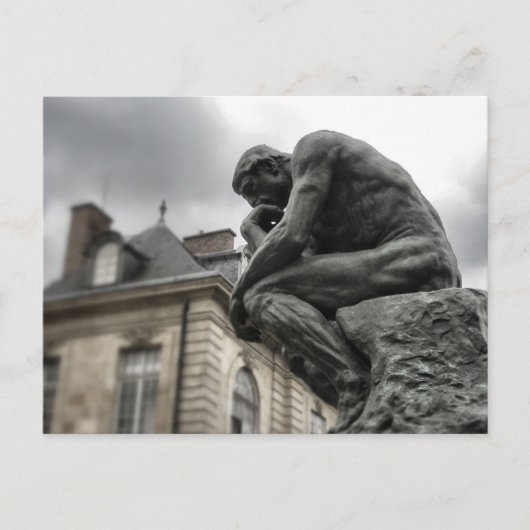 De culptuur van Thinker Rodin Paris Briefkaart (Voorkant)
