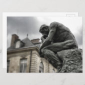 De culptuur van Thinker Rodin Paris Kaart (Voorkant / Achterkant)