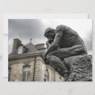 De culptuur van Thinker Rodin Paris Kaart
