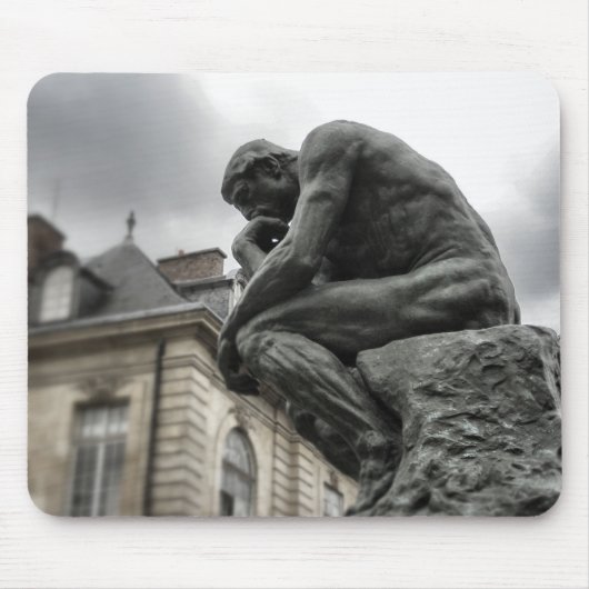 De culptuur van Thinker Rodin Paris Muismat (Voorkant)