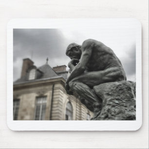 De culptuur van Thinker Rodin Paris Muismat