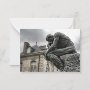 De culptuur van Thinker Rodin Paris Notitiekaartje