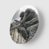 De culptuur van Thinker Rodin Paris Ronde Klok (Hoek)