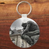 De culptuur van Thinker Rodin Paris Sleutelhanger (Voorkant)