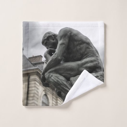 De culptuur van Thinker Rodin Paris Washandje (Wasdoekje)