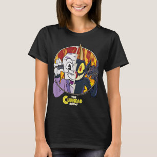 De Cuphead Show King Dice en de Duivel Split Pos T-shirt