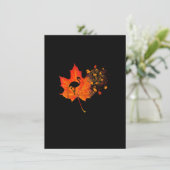 De Cute Flamingo Thanksgiving Fall Leaves Costuum Kaart (Staand voorkant)