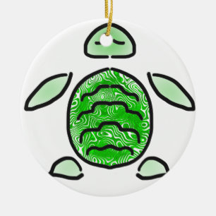 De Cute Green Zee Turtle Keramisch Ornament