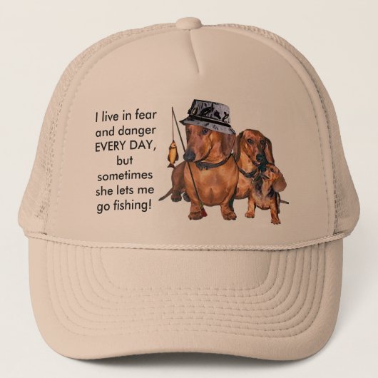 De Dachshund Fisherman Trucker Pet (Voorkant)