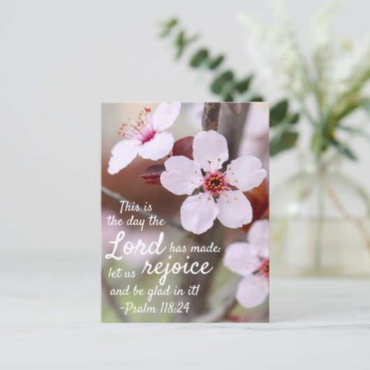 "De dag dat de Heer..." Briefkaart (Staand voorkant)