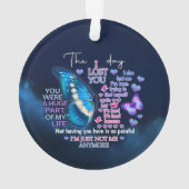 De dag dat ik je verloor  ornament (achterkant)