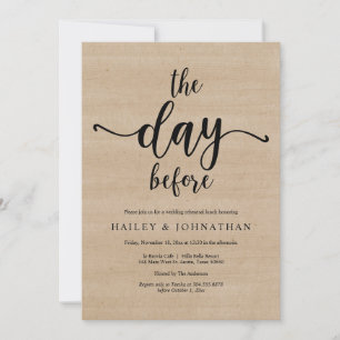 De dag ervoor, bruiloft repetitie lunch of brunch kaart