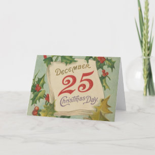 De Dag van 25ste Kerstmis van december Feestdagen Kaart