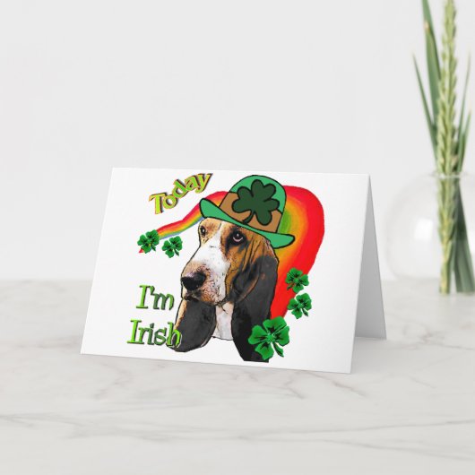 De Dag van Basset Hound St. Patricks Kaart (Voorkant)