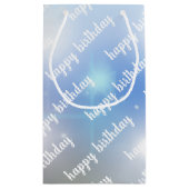 de dag van de blauwe en witte bokeh klein cadeauzakje (Achterkant)