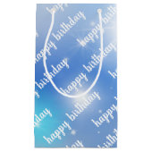 de dag van de blauwe en witte bokeh klein cadeauzakje (Voorkant)