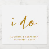 De dag van de bruiloft Elegant Minimale Eenvoudige Sparkling Wijnetiket (Enkel label)