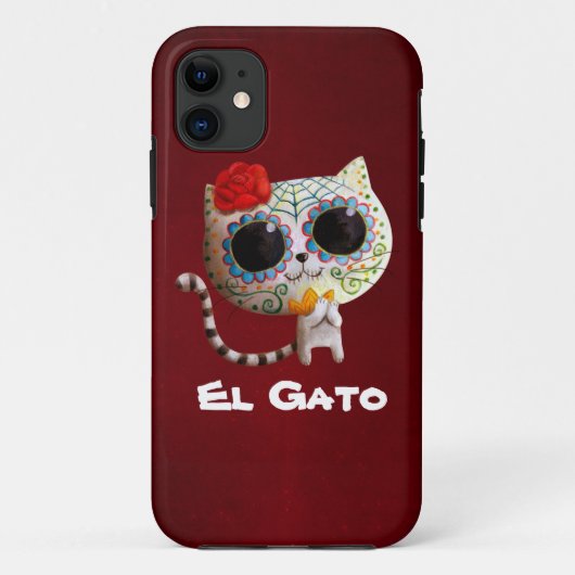 De Dag van de Dode Cute Kat Case-Mate iPhone Case (Achterkant)