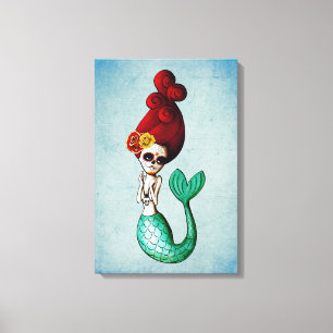 De dag van de dode lelijke zeemeermin canvas afdruk