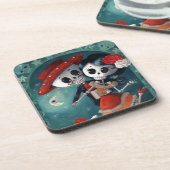 De dag van de dode skeletovers drankjes onderzetter (Linkerzijde)