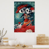 De dag van de dode skeletovers poster (Keuken)