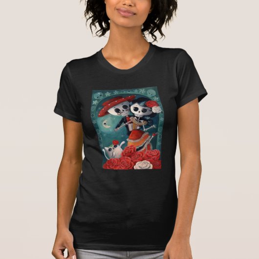 De dag van de dode skeletovers t-shirt (Voorkant)