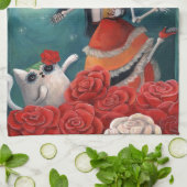 De dag van de dode skeletovers theedoek (Gevouwen)