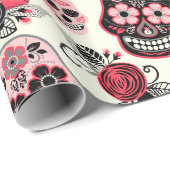 De dag van de dode suikerschedels en het patroon v cadeaupapier (Rol Hoek)