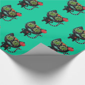 De dag van de dode zwarte kat cadeaupapier (Hoek)