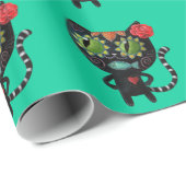De dag van de dode zwarte kat cadeaupapier (Rol Hoek)