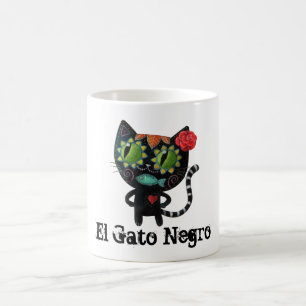 De dag van de dode zwarte kat koffiemok
