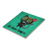 De dag van de dode zwarte kat tegeltje (Zijkant)