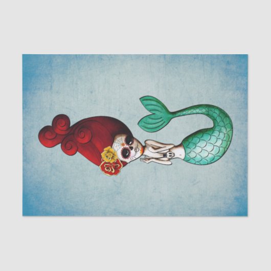 De dag van de dood en de levendige zeemeermin tissuepapier (Voorkant)